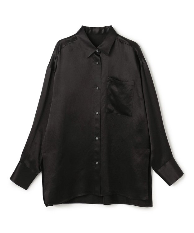 uncrave アセテートヴィンテージサテン ミドルシャツ ブラック