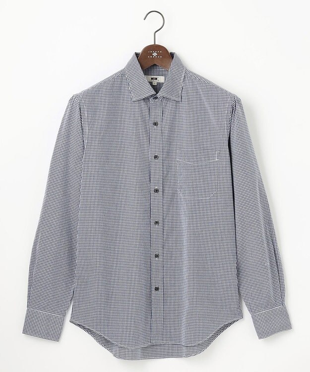 JOSEPH ABBOUD 【柔らかな肌触り/暖かい】ファインブラッシュド ネル チェック シャツ サックスブルー系6