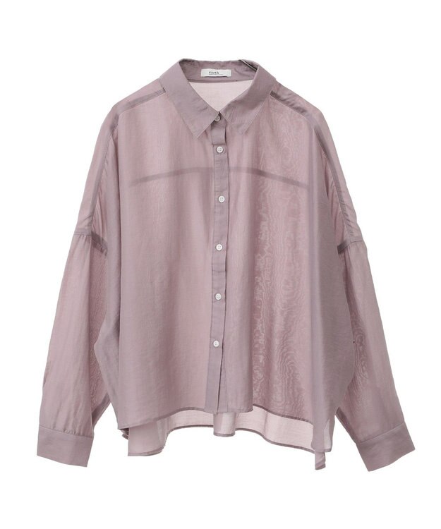 earth music&ecology ワイドシルエットシアーシャツ Pink