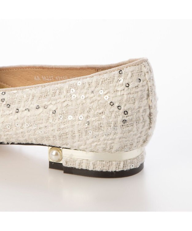 MODE ET JACOMO <MODE ET JACOMO>ビジューバックル付きオペラシューズ アイボリーキジ