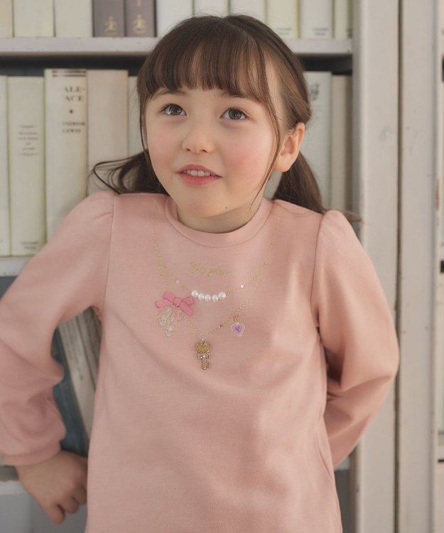 ANY KIDS 【らくっトレーナー】裏毛 ネックレス トレーナー ピンク