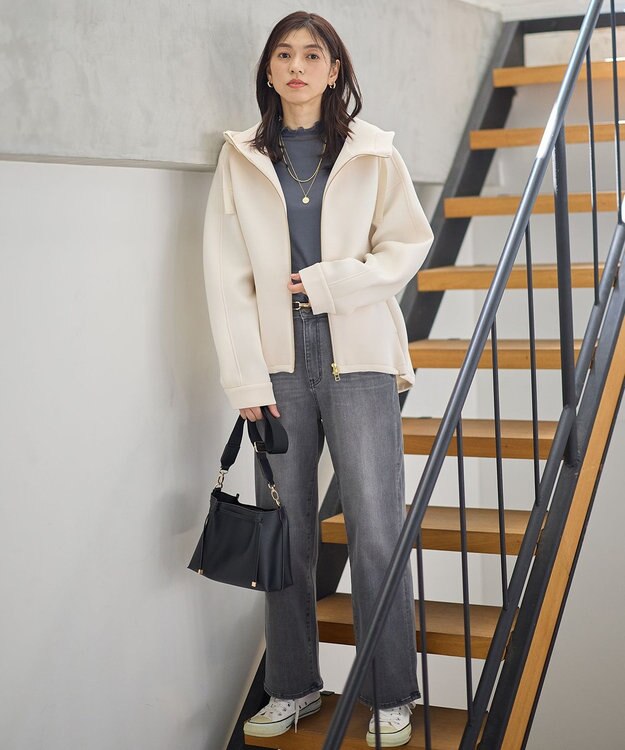 ANY L ダンボールＷジップパーカー エクリュ