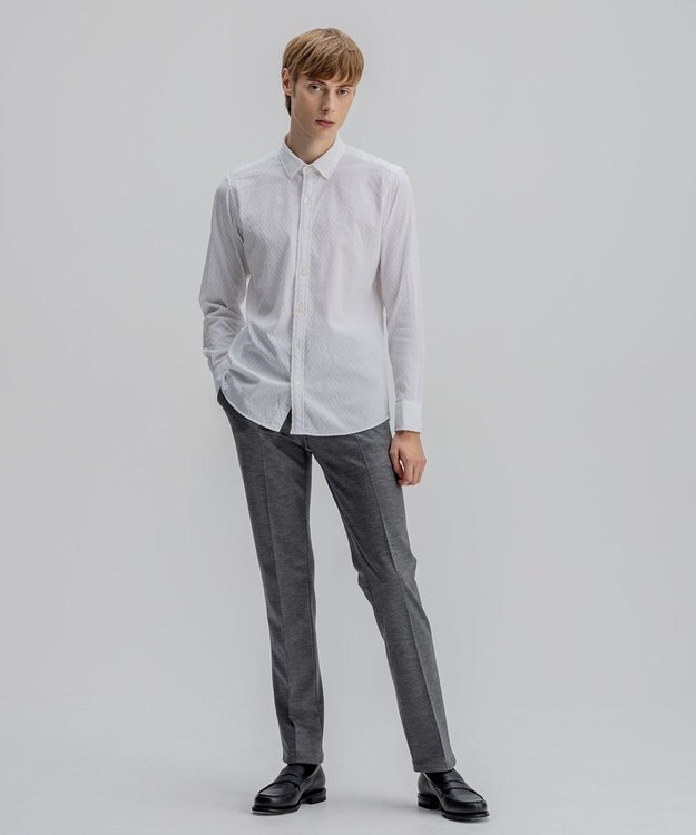 JOSEPH HOMME アロージャガードストレッチ　レギュラーカラーシャツ ホワイト系