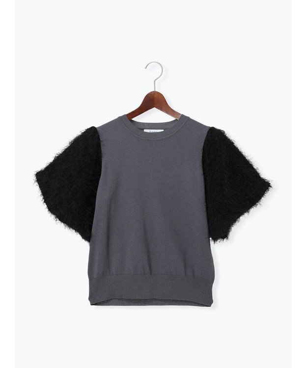 Te chichi シャギーバルーンスリーブニット チャコールグレー