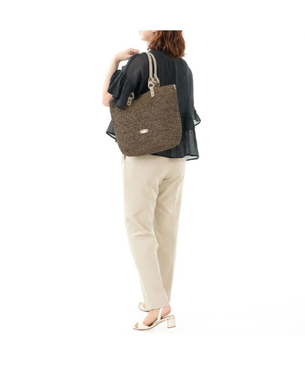 IBIZA ラフィア　セミショルダーバッグ（草木染め） グレー