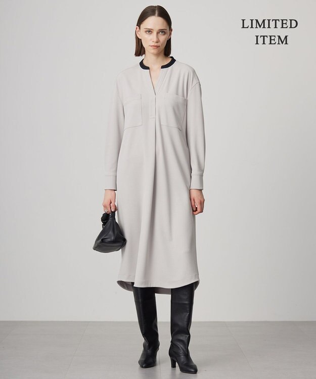 ICB 【WEB限定・洗える】アムンゼンジャージー ワンピース ベージュ系