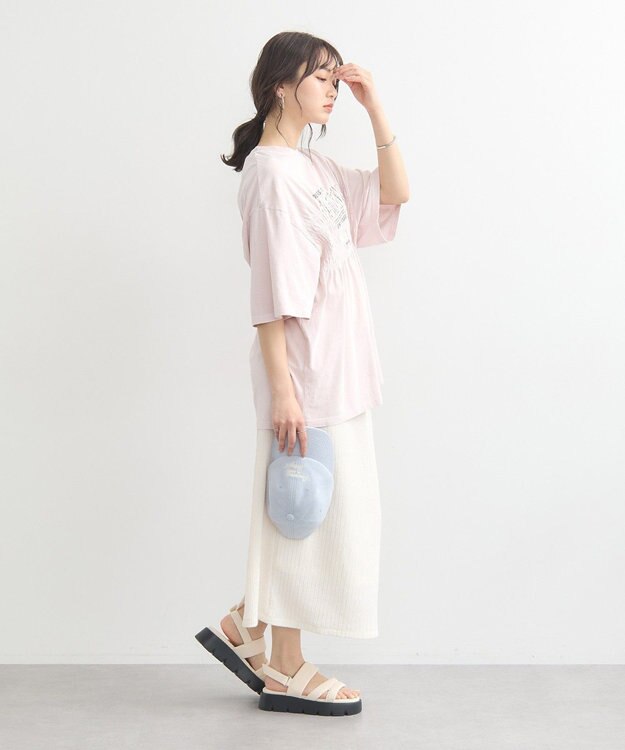 earth music&ecology ピグメントシャーリングプルオーバー Pink Beige