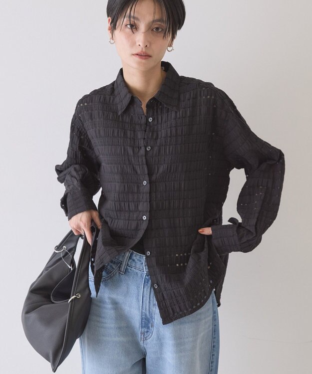 AMERICAN HOLIC シアーチェックシャツ Black
