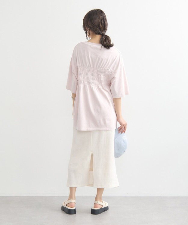 earth music&ecology ピグメントシャーリングプルオーバー Pink Beige