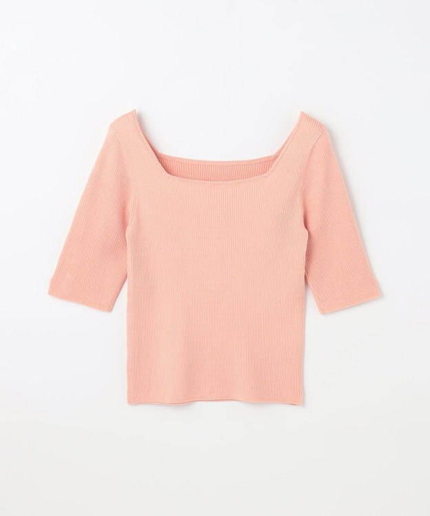 GRACE CONTINENTAL ラメリブニットトップ ピンク