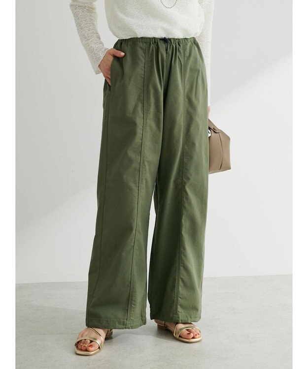 Green Parks ・Ｄｏｕｂｌｅ　Ｆｌａｇｓ　ミニリップイージーパンツ Khaki