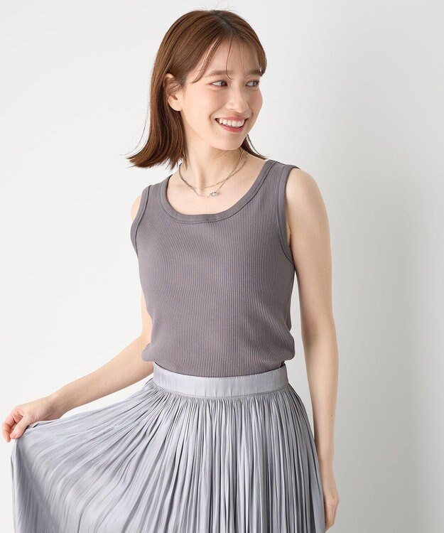 ANY L リブタンクトップ グレー