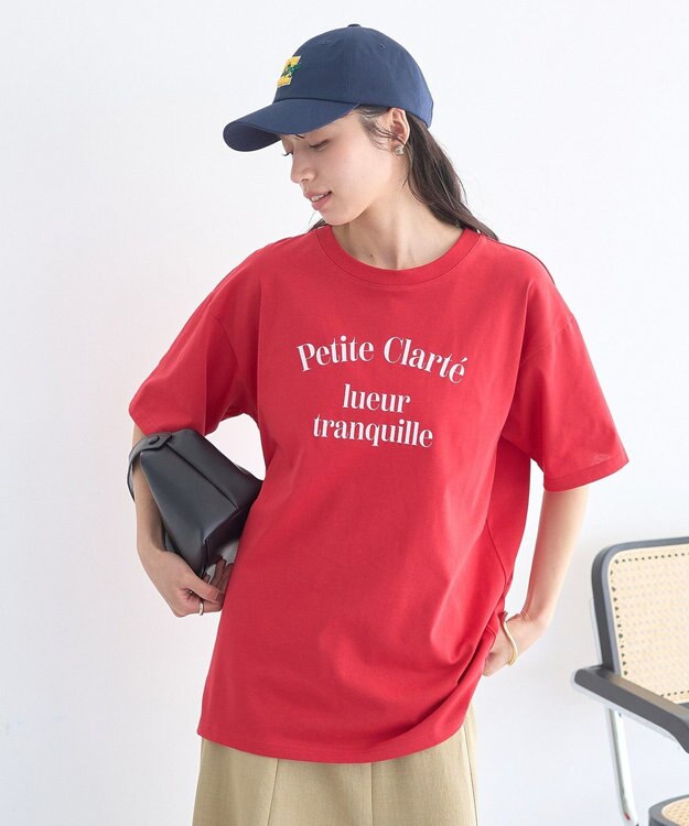 earth music&ecology アソートプリントＴシャツ Red