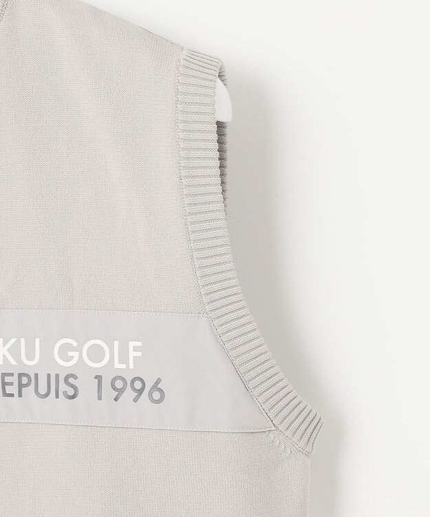 23区GOLF 【MEN】【ウォッシャブル】ジップアップ ニットベスト ライトグレー系