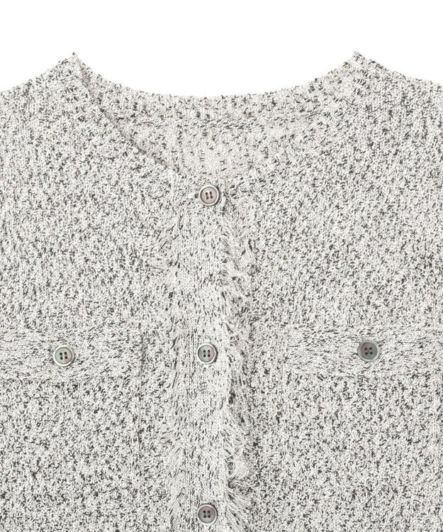 CRAFT STANDARD BOUTIQUE フリンジノースリーブニットプルオーバー Light Gray Mixture