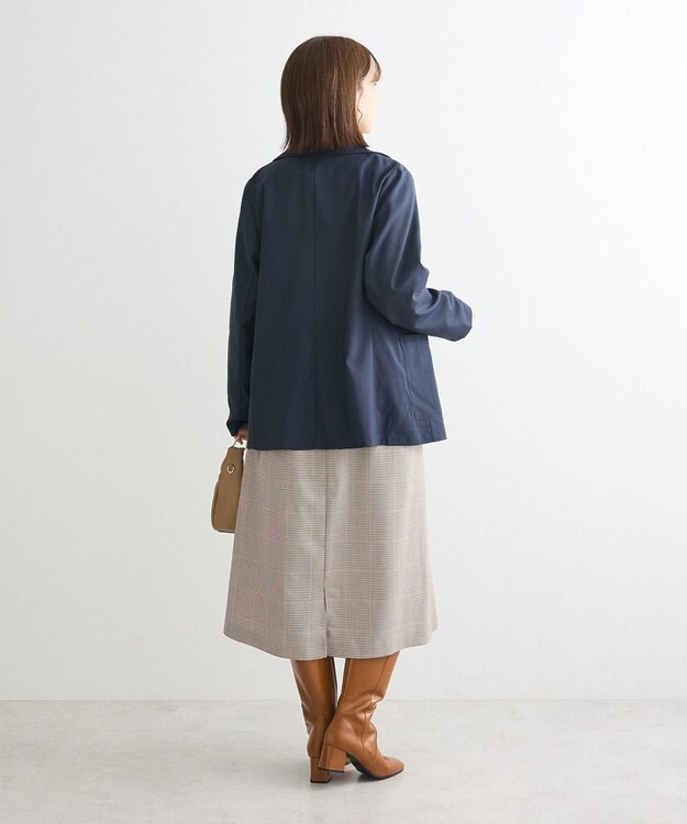 Green Parks きれいシルエットチェックＡラインスカート Brown