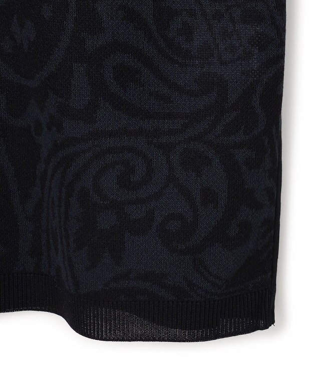 JOSEPH HOMME オリエンタルジャガードニットブロック　クルーネック半袖カットソー ネイビー系