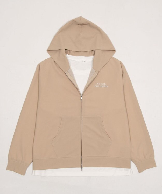 WEGO 【ユニセックス着用ITEM】アンサンブルZIPパーカー（LS） ライトベージュ