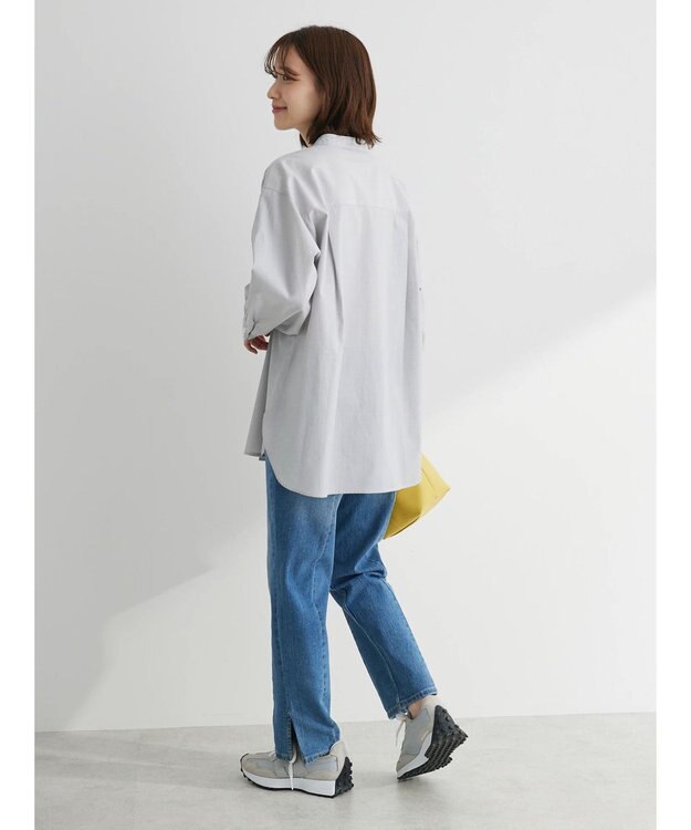 Green Parks パール釦ストライプシャツ Stripe Black