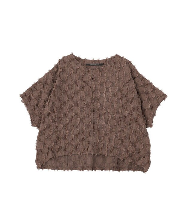 YECCA VECCA ジャガードフリンジブラウス Mocha