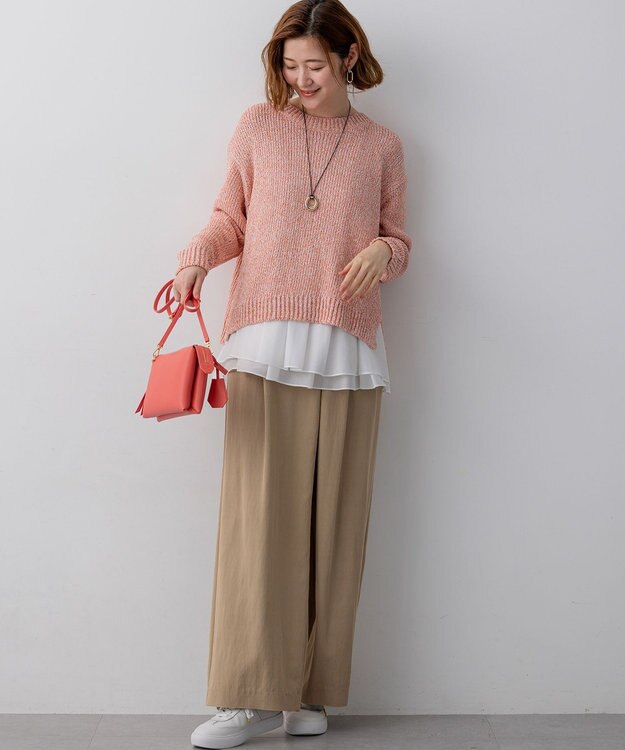 23区 【先行予約】ナチュラルコットンベア シアーペプラム タンクトップ ホワイト系