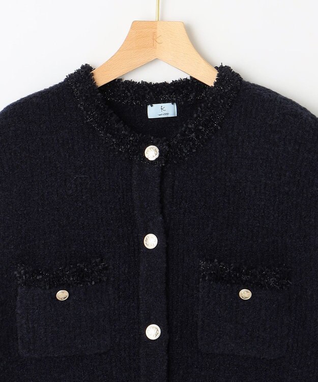 組曲 【WEB限定】ツィードニットベスト ネイビー系