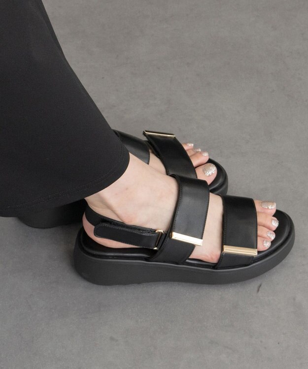 Bridget Birkin 【PARADIS COULEUR】厚底ベルクロサンダル ブラック