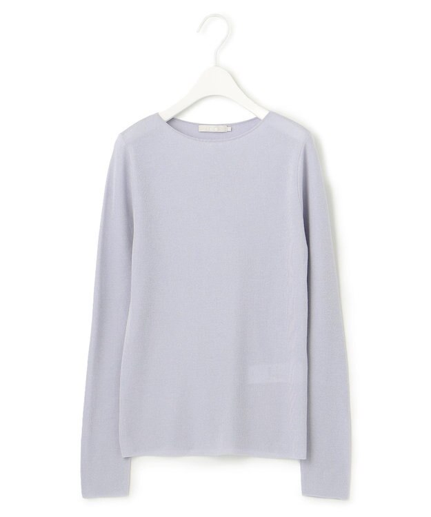 ICB 【洗える】 コットンアセテートシアー ニット ライラックグレー系