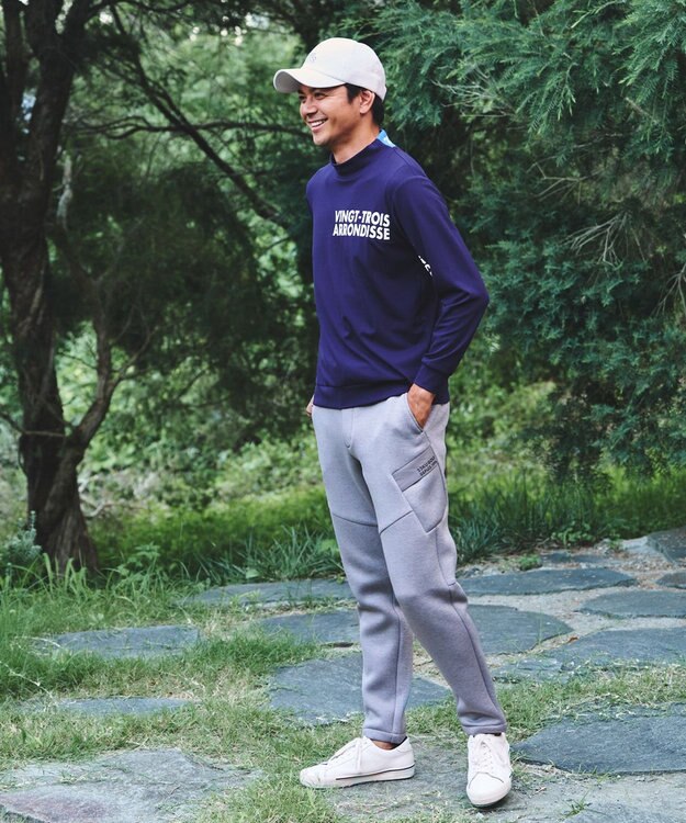 23区GOLF 【MEN】【ストレッチ】ダンボールニットパンツ ライトグレー系