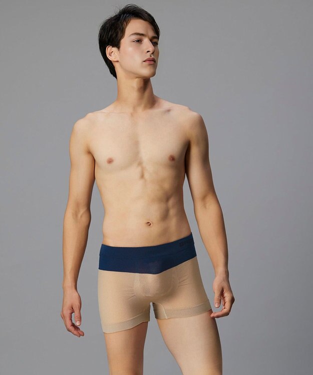 WACOAL MEN ボクサーパンツ【PANTS HOLIC X】ワンサイズ(S-LL) フロント快適Xマチ 立体成型 適度なフィット感 前閉じ 下着 GT3480 /ブロス ベージュ