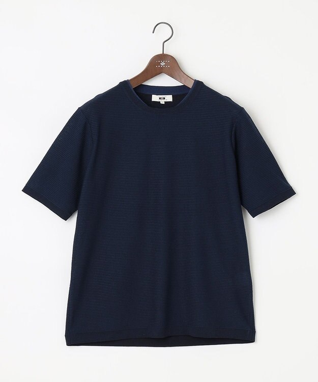 JOSEPH ABBOUD 【軽い/洗える】クールスキンニット Ｔシャツ ネイビー系