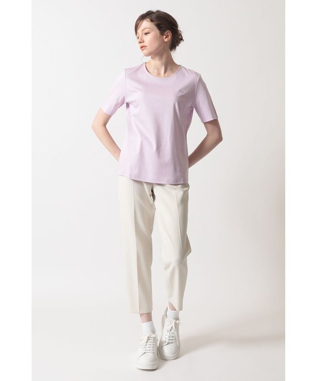 DAKS ロゴ刺繍ベーシックTシャツ ライトパープル