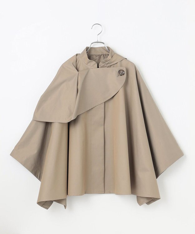 #Newans 【撥水】ラップストールケープトレンチコート シャンブレーベージュ