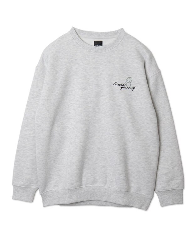 WEGO 【ユニセックス着用ITEM】ガールイラストグラフィックプルオーバー アッシュグレー