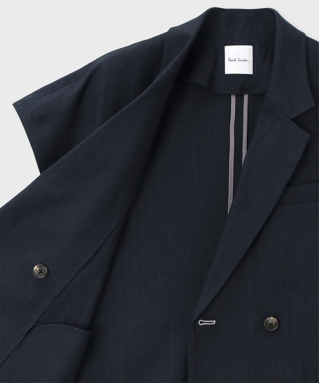 Paul Smith レーヨンリネン フレンチスリーブ ジャケット ネイビー