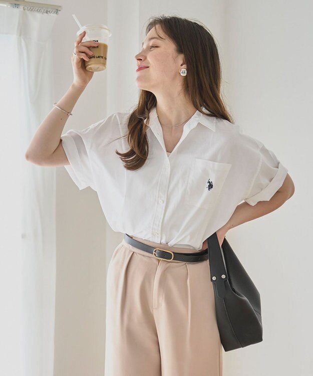 WEGO USPOLOハーフスリーブシャツ ホワイト