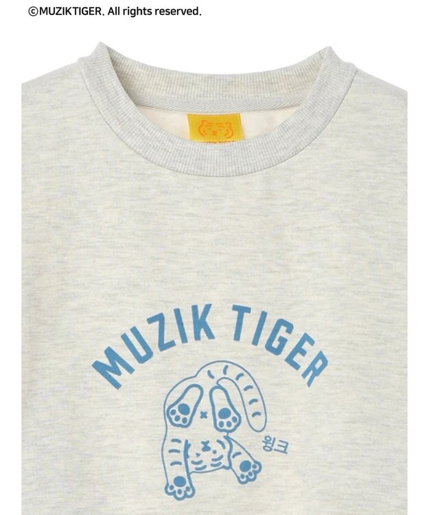 Green Parks ムジークタイガー／裏起毛プリントプルオーバー Oatmeal