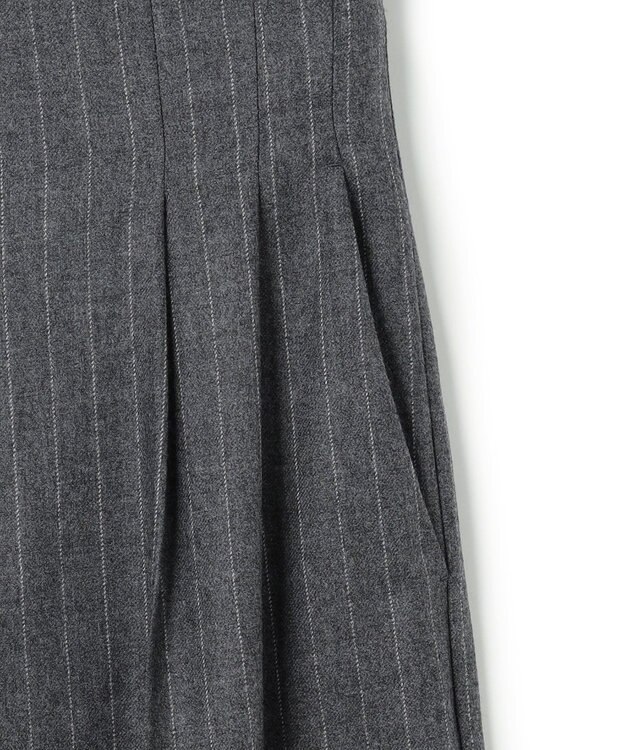 BEIGE， DELAND / ウールピンストライプハイウエストタックパンツ Gray St.