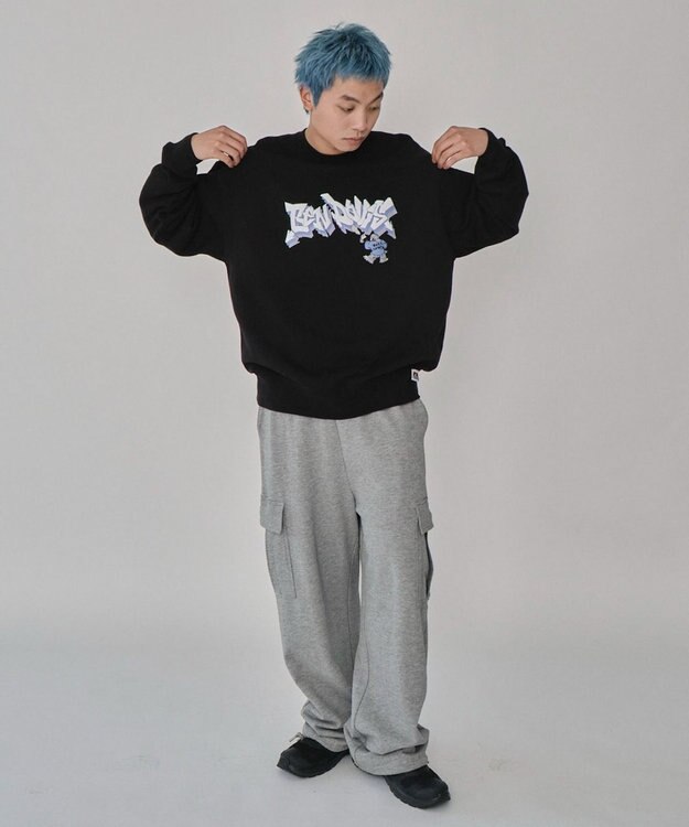 WEGO 【ユニセックス着用ITEM/MLサイズ展開】別注BENDAVISバブルロゴプルオーバー ブラック