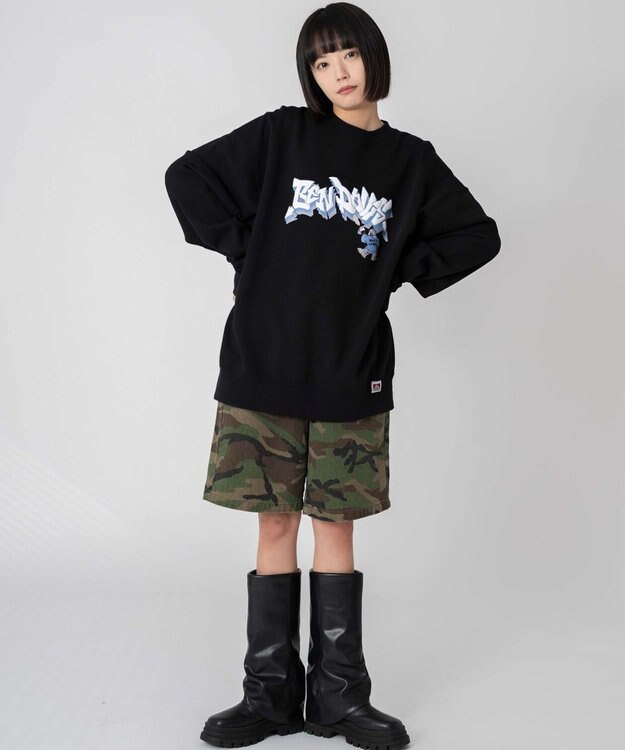 WEGO 【ユニセックス着用ITEM/MLサイズ展開】別注BENDAVISバブルロゴプルオーバー ブラック