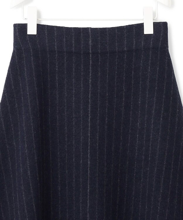 ICB ミルドウール ストライプ柄ニットスカート ネイビーストライプ系