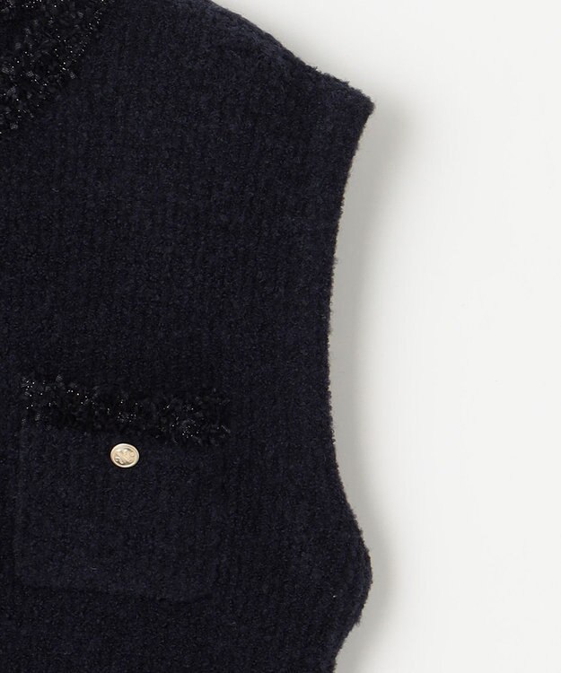 組曲 S 【WEB限定】ツィードニットベスト ネイビー系