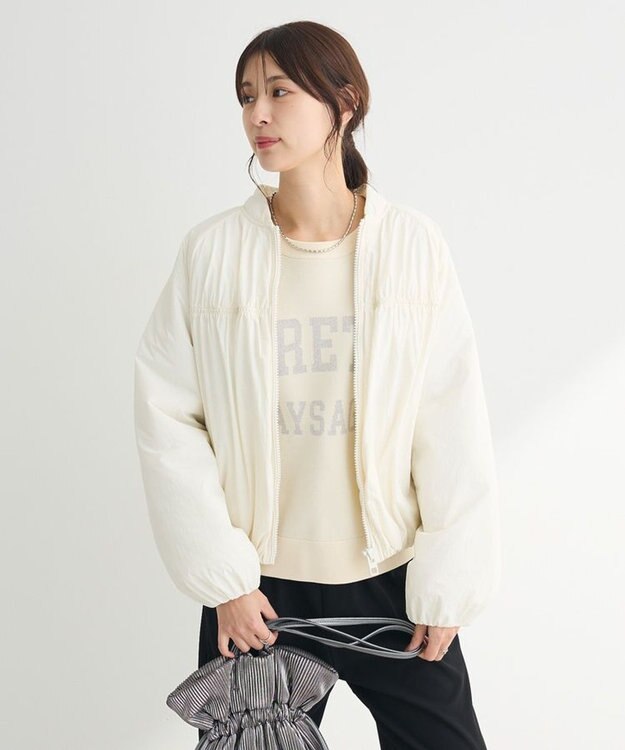 Green Parks 中綿シャーリングブルゾン Ivory