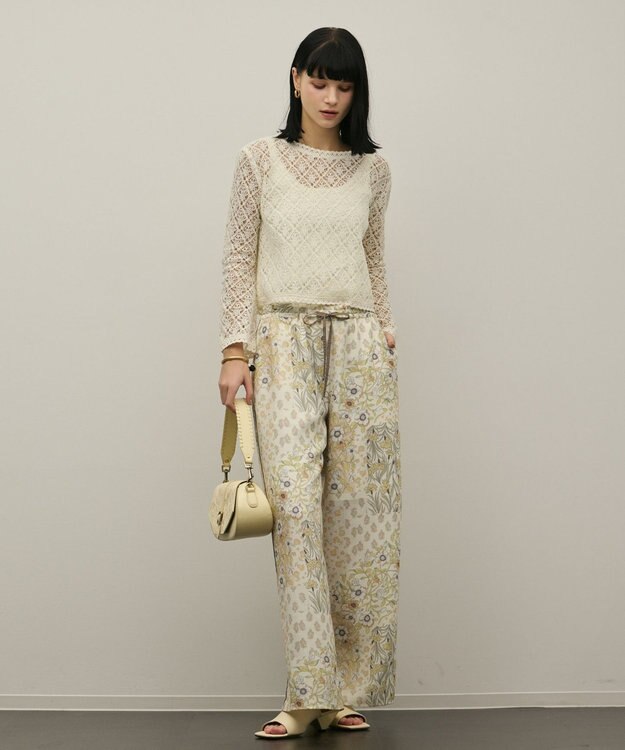 GRACE CONTINENTAL プリントイージーパンツ イエロー