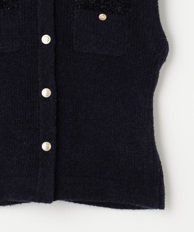 組曲 【WEB限定】ツィードニットベスト ネイビー系