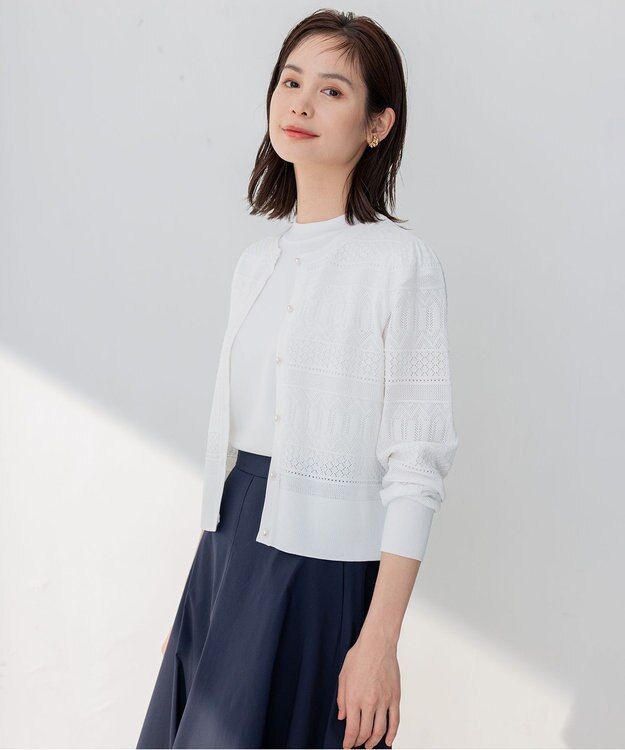 組曲 【2SET・WEB限定】編地ニット ツインセット アイボリー系