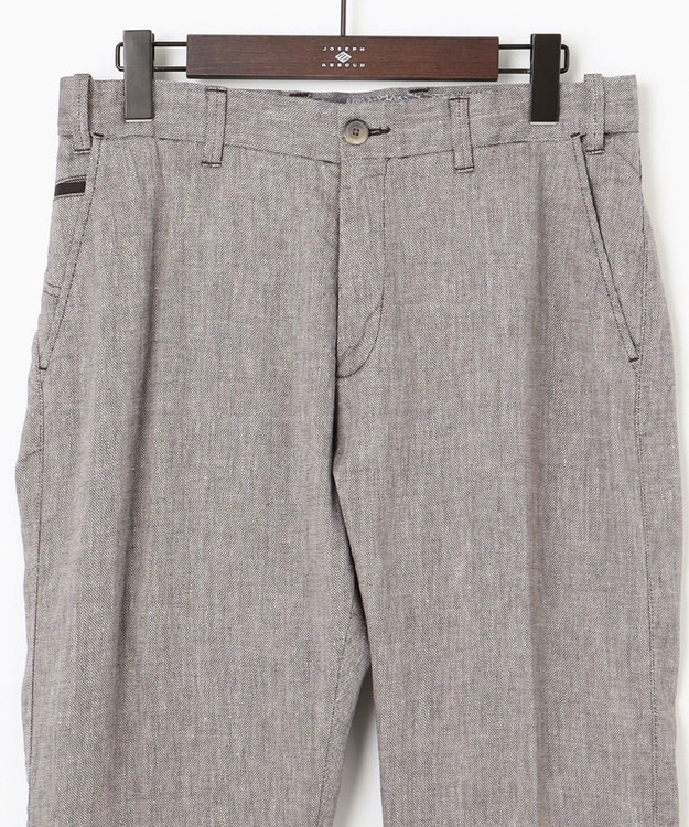 JOSEPH ABBOUD 【キングサイズ・ウエストも伸びる/ストレッチ】 リヨセルリネンムーブパンツ ダークブラウン系
