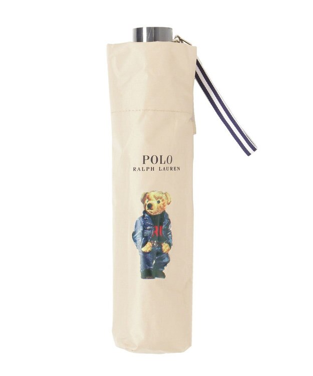 MOONBAT 【遮熱・遮光】POLO RALPH LAUREN(ポロ ラルフローレン)CORE DENIM BEAR ポロベア 晴雨兼用 雨傘  折りたたみ傘 ベージュ