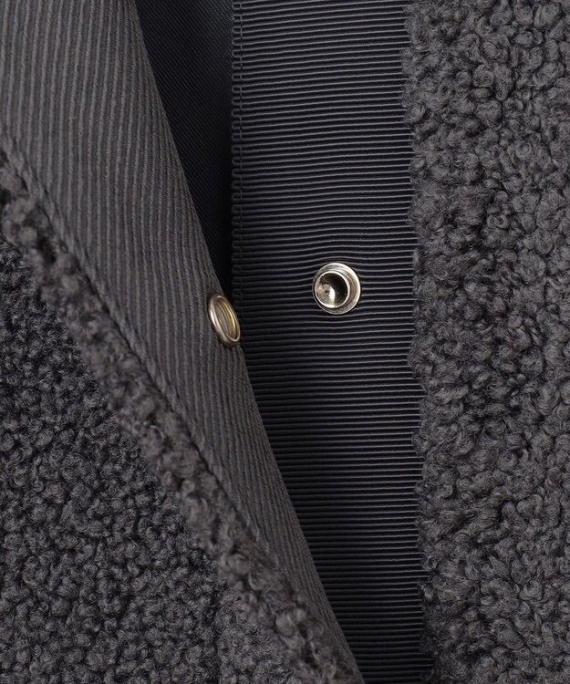 自由区 【洗える】ボアコンビ アウター スレート