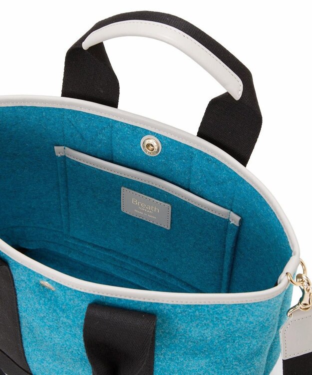 TOPKAPI 【Breath TOPKAPI】イタリアンフェルト ショルダー付 B5 トートバッグ M ターコイズブルー